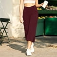 thumbnail image 3 of Htrmlpk Women Yoga Pants Elastic Waist Cropped Trousers Athletic Workout Running Jogging Pants with Pocket, 3 of 7