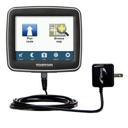 Gomadic Intelligent Compact AC Home Wall Charger suitable for the TomTom EASE - High output power with a convenient, foldable plug design - Uses TipEx