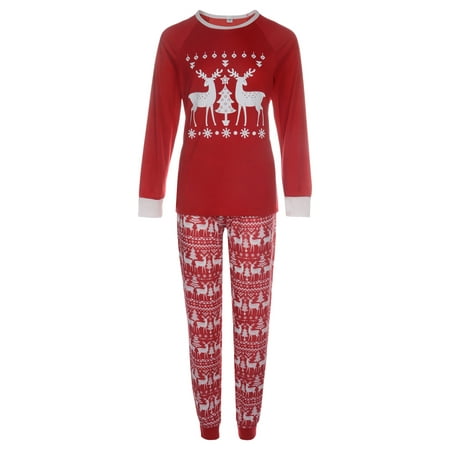

Urobanpeeg Family Matching Christmas Pajamas Set Print Top Trousers Baby Romper