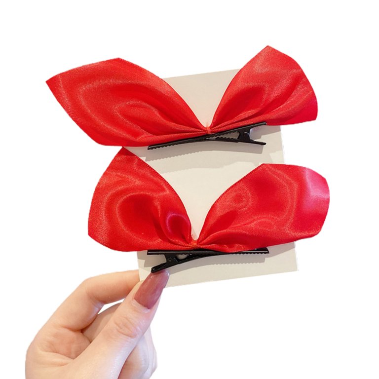  Side Hair Clips Bow Satin Ribbon Hair Clips for Women Girls  Hair Accessories Red Black Bowknot Hairpin Hair Bow Side Clips 3 Pairs :  Beauty & Personal Care