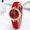 Red, variant on Watches for Women Christmas Birthday Gift Fashion Women Leather Casual Watch Luxury Analog Quartz Crystal Wristwatch