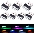 thumbnail image 1 of Car USB Led Atmosphere Lights, 7 Pack Universal Mini USB LED Car Interior Atmosphere Lamp for Car Interior Trunk Ambient Atmosphere, Laptops, USB Sockets, Night Lights. (7 Colors), 1 of 6