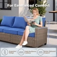 thumbnail image 5 of Vcatnet Outdoor Patio Furniture Sets with 42" Gas Propane Fire Pit Table 6 Pieces All Weather Sectional Sofa PE Rattan Wicker High Back Conversation Set with Ottoman,Navy Blue, 5 of 9