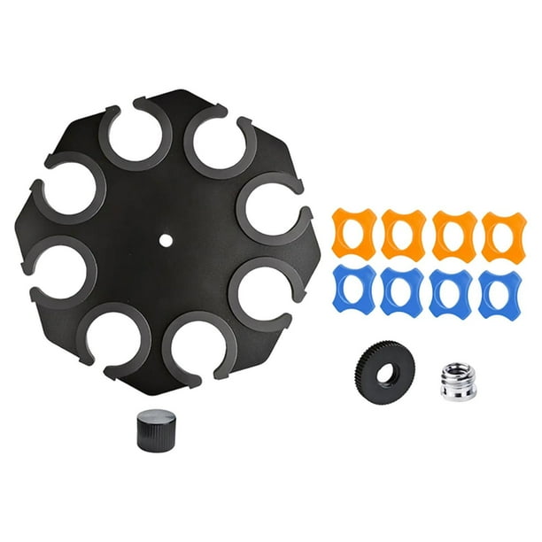 Soporte para micrófono - Soporte multimicrófono con anillas antivuelco para estudio/escenario 8 ranuras