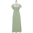 thumbnail image 6 of Drtj Girls Bridesmaid Dress for Wedding Chiffon Short Sleeve Flower Girl Dresses for Teen with Slit, 6 of 7