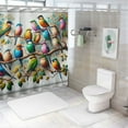 thumbnail image 6 of JRXY Birds on Tree Branches Picture Giclee Prints Grey Shower Curtain - Multiple Sizes White, 6 of 6