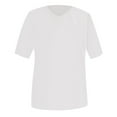 thumbnail image 4 of vigerkar Womens Summer Oversized Shirts V Neck Casual Workout Tops Beach Vacation 2025 Gym Comfy Clothes White, S, 4 of 5