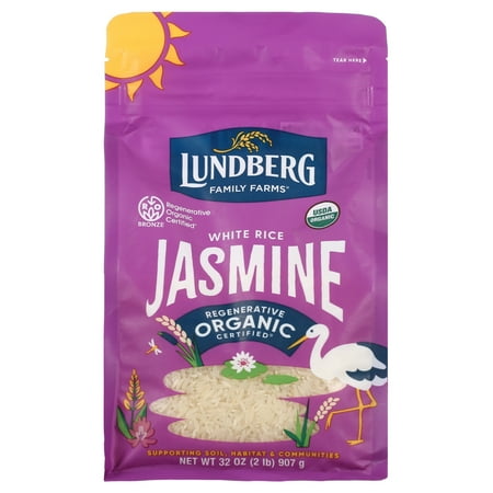 Lundberg Organic Jasmine Rice - Regenerative Organic Certified, 2lb Resealable Bag