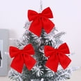 thumbnail image 5 of PEIBang Christmas Tree Topper Bows 2Pcs Red Velvet Bowknot for Holiday Decor, 5 of 7