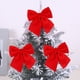 thumbnail image 5 of Juego de 2 lazos de terciopelo para la punta del árbol de Navidad | Blanco, rojo, amarillo, verde y rosa | Lazos para envolver regalos festivos para interiores y exteriores, para árboles, coronas,, 5 of 7