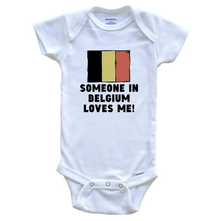 

Someone In Belgium Loves Me Belgian Flag Baby Bodysuit