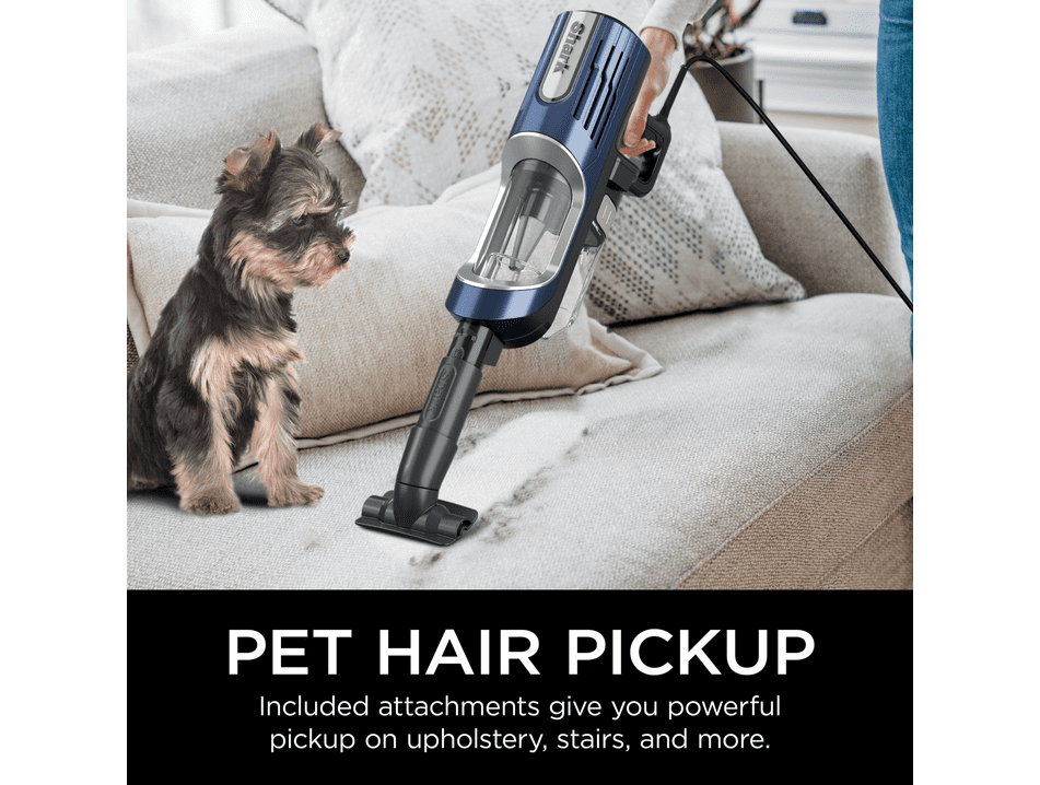 Shark UltraLight Pet Pro Corded Stick Vacuum, Carpet and Hardfloors, Pet Friendly, PowerFins, Removable Handheld, HZ600 Blue