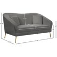 thumbnail image 5 of Meridian Furniture Hermosa Grey Velvet Loveseat, 5 of 5