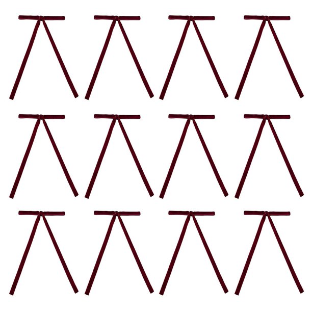 12 Lazos Navideños Terciopelo Cinta Vintage para Navidad (vino) Rojo
