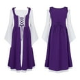 thumbnail image 3 of Aislor Medieval Renaissance Maxi Dress for Girls Halloween Vampire Cosplay Gown Queen Fancy Dress Purple 16, 3 of 7