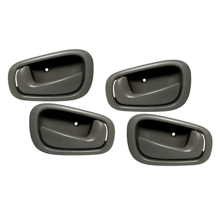- 4 Piece Set Gray Inside Interior Front & Rear Door Handles Replacement for Chevrolet Prizm Toyota Corolla