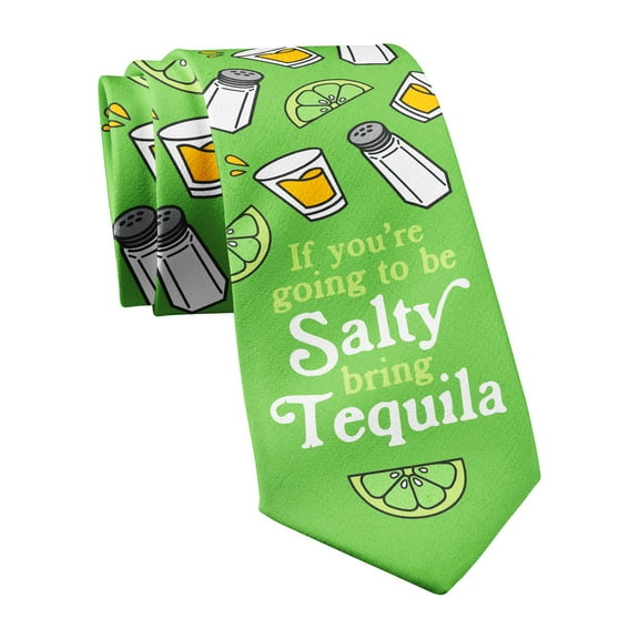 If You're Going to Be Salty Bring Tequila Tie Novelty Ties for Men Funny Neckties for Guys