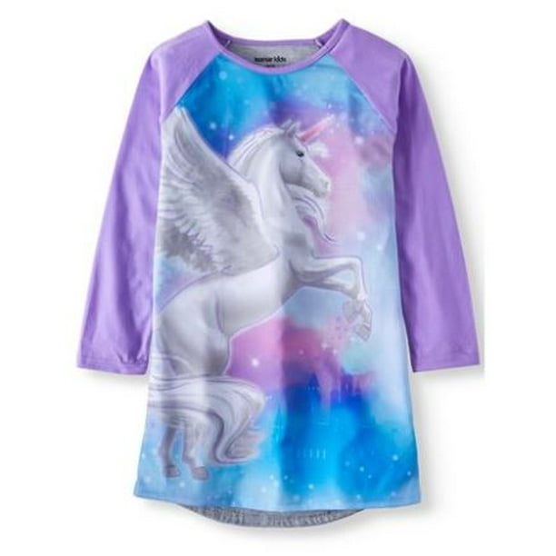 Komar Kids Girl's Unicorn Long Sleeve pajama nightgown
