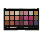 Profusion Cosmetics 21 Color Eyeshadow Palette, Multi Finish Blendable Pigmented Shades Includes Pro Series Brush Travel-Friendly Makeup, Pro Pigment