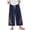 Navy, variant on Outfmvch Capri Palazzo Pants Straight Wide Leg Boho Pants for Women 2026 Capris Drawstring with Pockets Pull On Elastic Wide Leg Crop Pants Capri Pants with Lace Side Linen Palazzo Trousers A M-4XL
