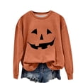 thumbnail image 5 of NMMUED Halloween Sweatshirt Women, Cute Halloween Shirts for Women, Oversized Shirts for Women, Workout Tops for Women, Cute Tops for Women, Halloween T Shirt, Orange 3XL, 5 of 8