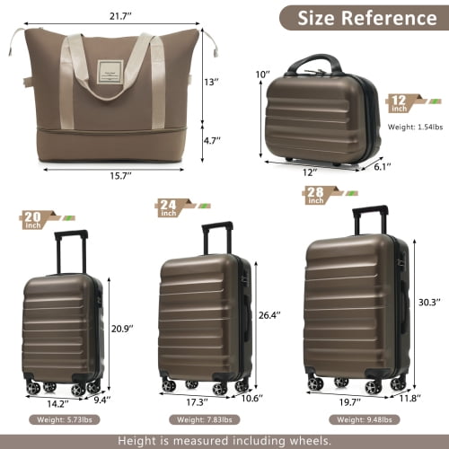 Hardshell ABS Luggage Set - Lightweight Dual Spinner Suitcases, Expandable Carry-On & Check-In, Organized Travel Solutions