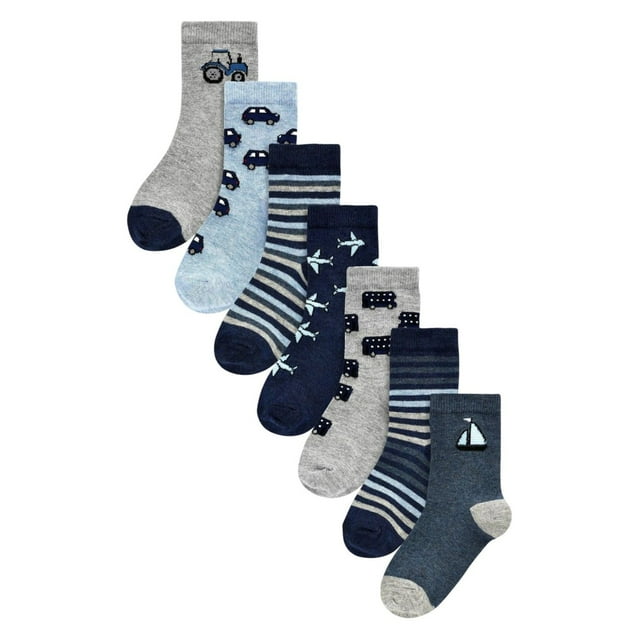 Ex Store Chaussettes de Transport en Coton pour Garçons/filles (Lot de 7)