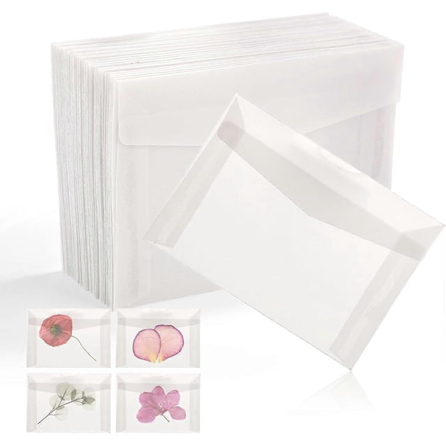 50pcs Glassine Envelopes, 3.94x2.76in Lottery Ticket Envelopes for Stamps