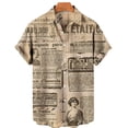 thumbnail image 3 of Camisas con gráficos de periódicos para hombres, ropa con impresión 3D, camisas hawaianas de playa, blusas de manga corta Y2K, ropa vintage, blusa con solapa, 3 of 5