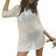 thumbnail image 1 of Camisa de vestir de playa Qarigey de gran tamaño color sólido Blusa de manga larga Top Mujer Ropa diaria Blanco/L, 1 of 6