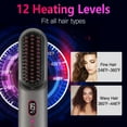 thumbnail image 4 of Moclever Cordless Hair Straightener, Portable Mini Hair Straightener Brush with 12 Heating Levels Anti-Scald 30S Preheating 30Mins Auto Sleep, Black, 4 of 15