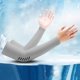 thumbnail image 1 of 1 par de fundas para codo de brazo, mangas protectoras solares de nailon, transpirables para hombres, deportes, ciclismo, 1 of 3