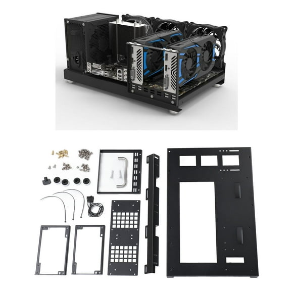 Diy DIY Computer Motherboard Case Rack Powerful Cooling Steel Plate ATX M ATX ITX Gaming PC Case Open Frame With Handle