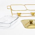thumbnail image 6 of Buffet Food Warmer Food Warmers Trays 3 Grids 1.3L/1.5L Metal Rack Serving Dish Cookware Food Heating Container Glass Dining for Hotel, 6 of 8