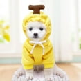 thumbnail image 2 of NovaStitch Pet Clothes Dog Hoodies Warm Sweatshirt Coat Puppy Autumn Winter Apparel Jumpsuit with Fruit Hood Carrot Yellow M, 2 of 5