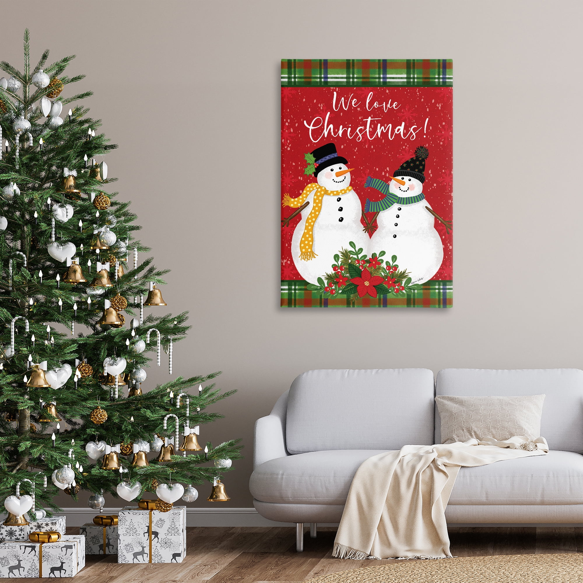 Stupell Industries We Love Christmas Holiday Painting Gallery Wrapped Canvas Art Print Wall Art, 30 x 45