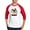Red/White, variant on - The Pug Sings The Blues - Cotton Baseball Jersey, 3/4 Raglan Sleeve Shirt