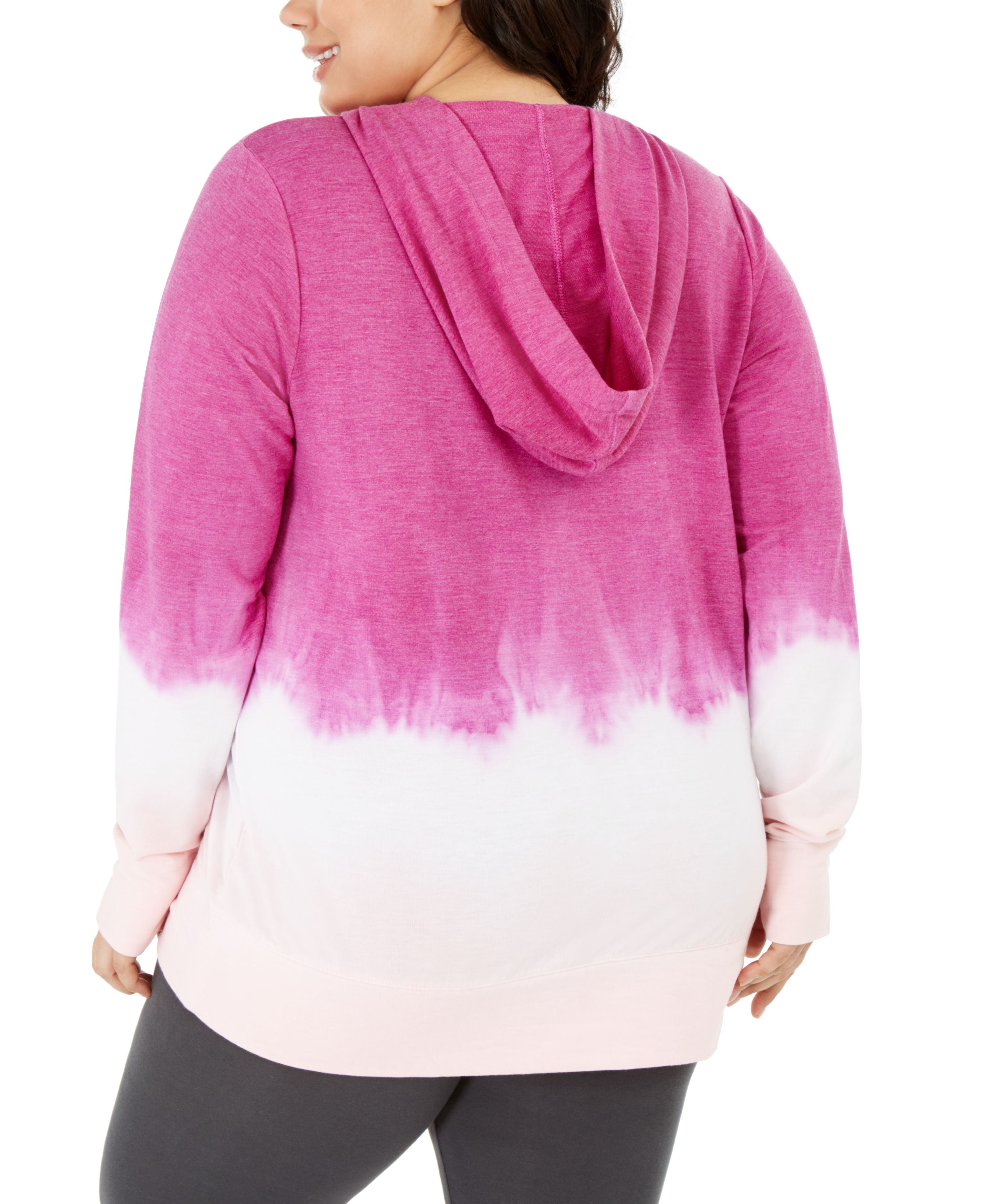 Ideology Womens Plus Size Space-Dyed Hoodie 