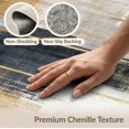 thumbnail image 6 of ODIKA 8'x10' Washable Area Rug Grey Abstract Under Vintage Geometric Distressed Pile Pixel for Living Room, Sectional, Family , Durable, Non-Slip, 6 of 7