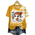 thumbnail image 4 of enyan Women Shirt Halloween Basic Tee Graphic Pumpkin Cute Ghost Graphic Tops Top Funny Halloween Women Shirt Yellow,M, 4 of 5