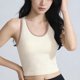 thumbnail image 5 of Tops Verde Oscuro para Mujeres Alta Elasticidad Ribbed Seamless Running Sports Top con Cojín de Pecho Integrado Daily, 5 of 7