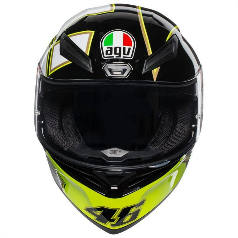AGV ヘルメット K1 Gothic 46 サイズXL AGV Full Face K-1 Gothic 46 Helmet - Black/White/Yellow - XL