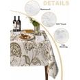 thumbnail image 2 of Farmhouse Brown Floral Table Cloth 60x102 Inch Rectangle, Linen Boho Flower Rustic Country Waterproof Tablecloth Washable Table Cover for Party Picnic Dinner Decor, 2 of 9