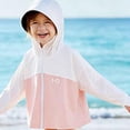 thumbnail image 4 of Kids UPF 50+ Sun Protection Hoodie Jacket 2-15Y, Ice Silk Breathable Anti-UV Coat for Boys Girls, Outdoor Lightweight Quick Dry Sun Protection Wear Pink 14 Years, 4 of 7