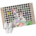 thumbnail image 2 of Rectangle Area Rug 2x3ft, Farm Easter Blossom Flowers Bunny Non-Shedding Washable Area Rug, Black White Buffalo Tartan Non Slip Low-Profile Rugs for Living Room, Bedroom Dining Room, 2 of 9
