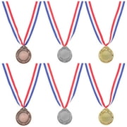 6 Pcs Sports Medal Award Ribbon Participation Trophies Metal Medals Golden Events Child