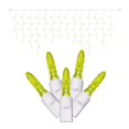 thumbnail image 1 of White Wire M5 Twinkle 9 ft. Long Icicle Light Set with Lime LED Lights, 1 of 1