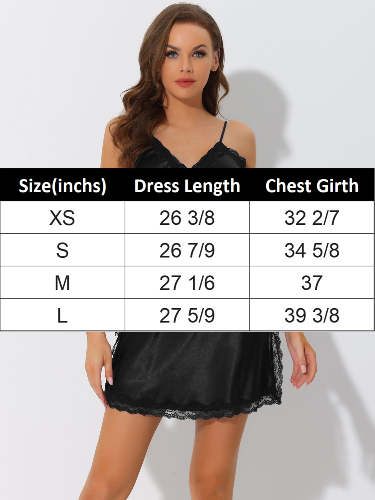 Unique Bargains Women's Sleepwear Lounge Spaghetti Strap Cami Dress Satin Nightgown
