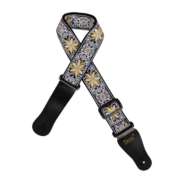 Correa GS-02 Correas de guitarra con bordado ajustable para guitarras acústicas Accesorios para bajos Amarillo IRIN Correa