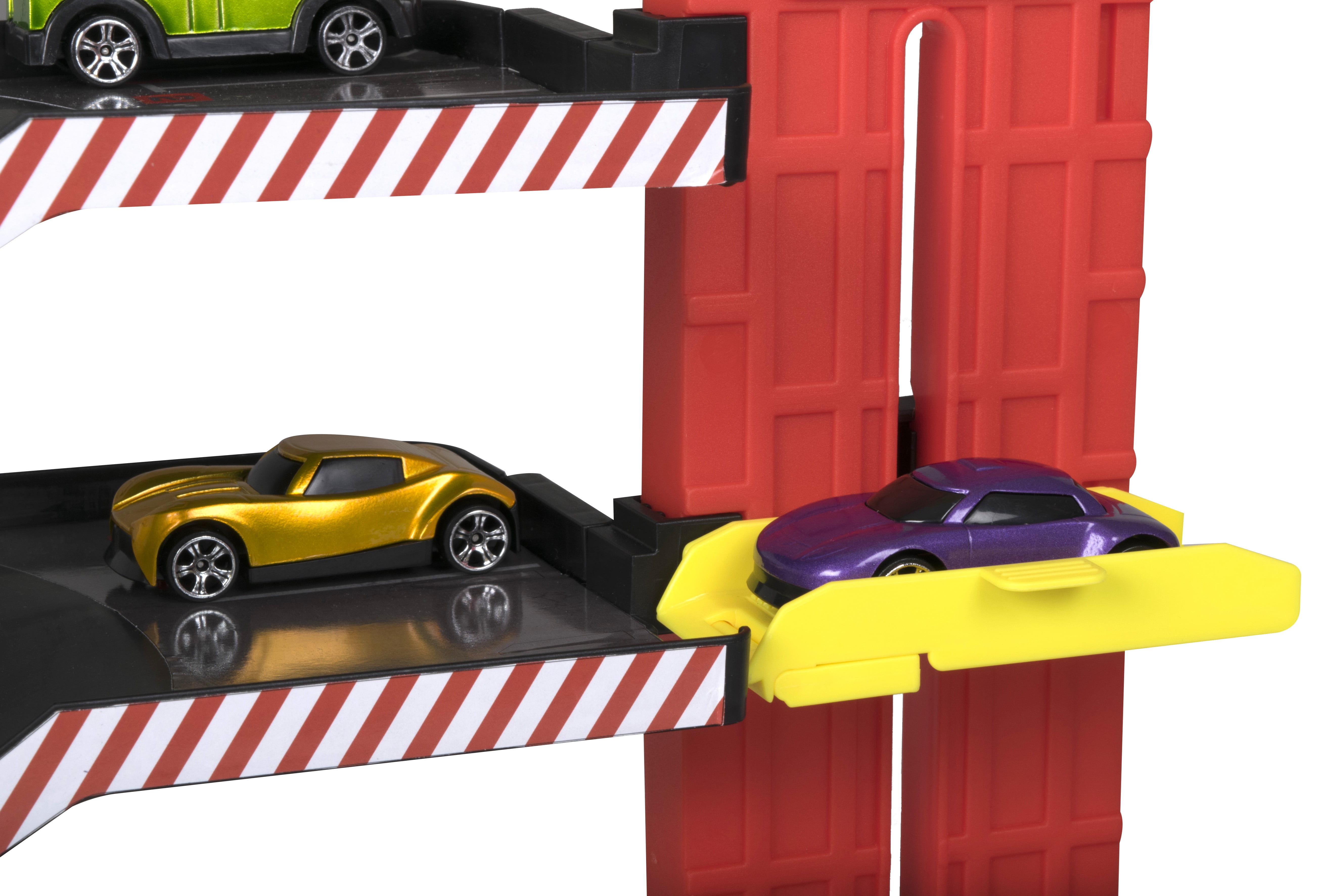 Speedsterz City Park & Drive Garage Play Set - Includes 5 Realistic Die Cast Cars